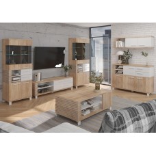 Mēbeļu komplekts LAMIR 3, Gaišais ozols/Balts/Balts